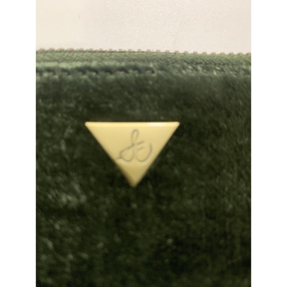 Sam Edelman Emerald Green Velvet Eagle Suede Embroidered Clutch Handbag NIB - Picture 6 of 8